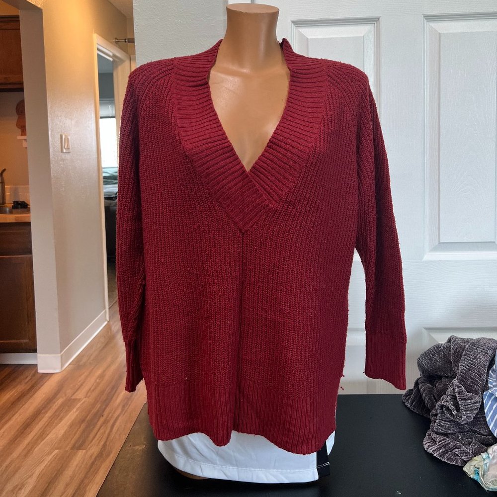 BP Deep V oversized knit sweater